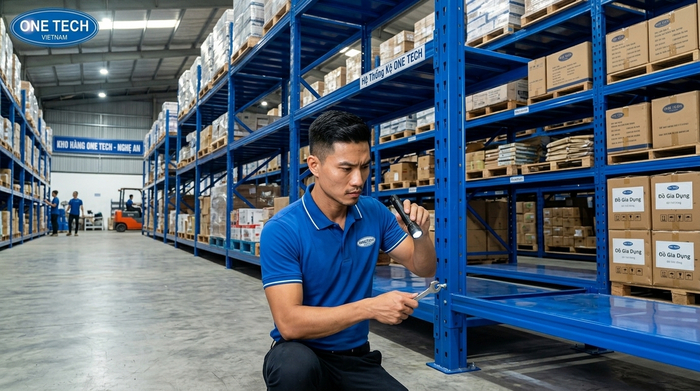 Bảo trì kệ trung tải Nghệ An Kiểm tra và bảo trì kệ trung tải trong kho hàng Nghệ An
