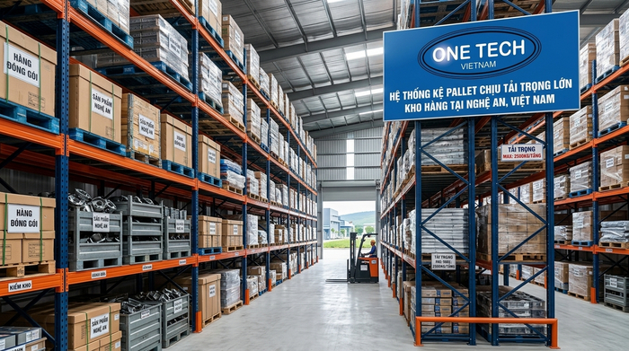 Kệ pallet Nghệ An cho kho công nghiệp Kệ pallet Nghệ An trong kho công nghiệp nhiều tầng chứa hàng nặng