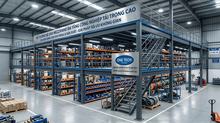 Kệ sàn mezzanine tải nặng Nghệ An Kệ sàn mezzanine tải nặng cho nhà kho tại Nghệ An