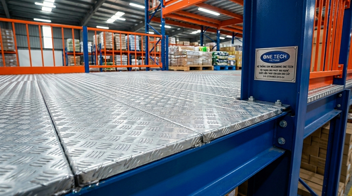 Mặt sàn tôn gân mezzanine Nghệ An Mặt sàn tôn gân cho kệ sàn mezzanine Nghệ An