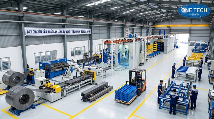 Nhà máy sản xuất kệ sàn mezzanine OneTech Nhà máy sản xuất kệ sàn mezzanine của OneTech