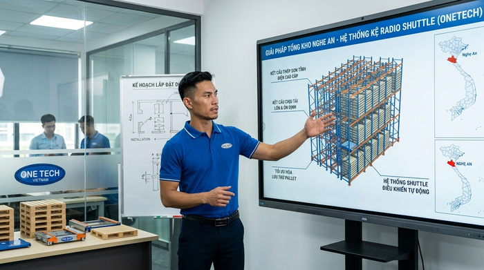 Tư vấn thiết kế và lắp đặt kệ Radio Shuttle Nghệ An trực thuộc OneTech