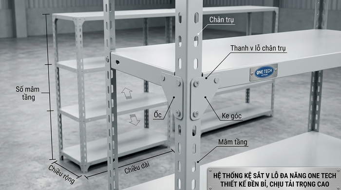 Cấu tạo chi tiết kệ sắt v lỗ Nghệ An