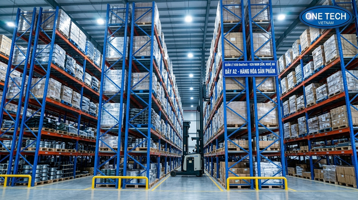 Kệ có lối đi hẹp cho kho hàng tại KCN Nam Cấm Nghệ An