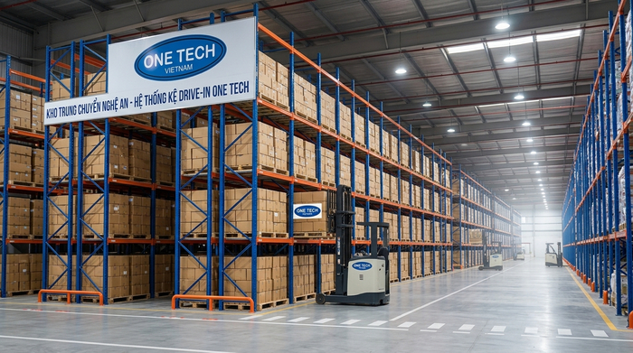 Kệ drive in tăng mật độ lưu trữ cho kho trung chuyển Nghệ An