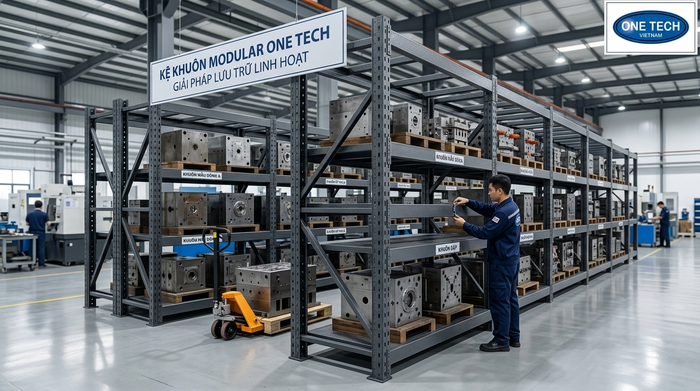 Kệ khuôn modular lắp ghép dễ mở rộng cho nhà máy