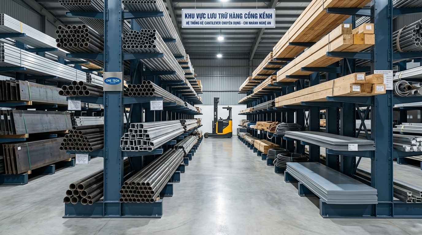 Kệ tay đỡ hai mặt tăng sức chứa kho hàng dài Kệ tay đỡ hai mặt Nghệ An cho kho công nghiệp