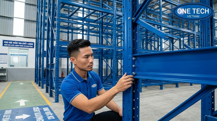 Kiểm tra chất lượng Kệ Double Deep Nghệ An trước khi bàn giao