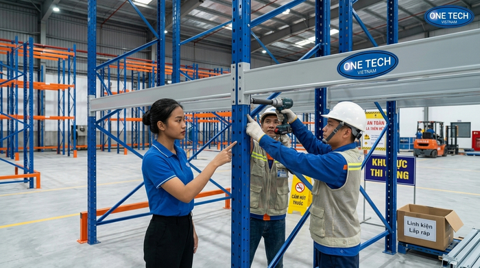 Lắp đặt Kệ Double Deep Nghệ An đúng kỹ thuật tại kho hàng