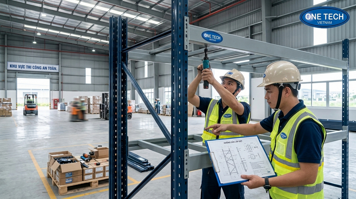 Quy trình lắp đặt kệ kho thông minh tại Nghệ An Lắp đặt kệ kho thông minh Nghệ An theo bản vẽ kỹ thuật