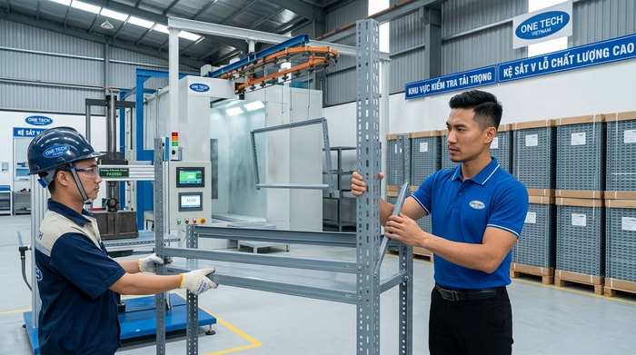 Nhà máy sản xuất kệ sắt v lỗ OneTech