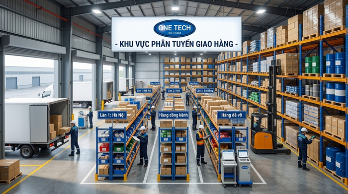 Quy trình xuất hàng và chia tuyến tại kho trung chuyển Nghệ An