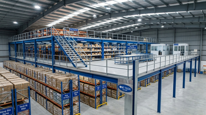 Sàn mezzanine mở rộng diện tích kho trung chuyển Nghệ An
