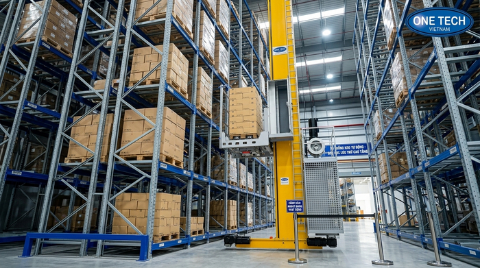 Stacker-Crane Nghệ An trong hệ thống kho cao tầng ASRS