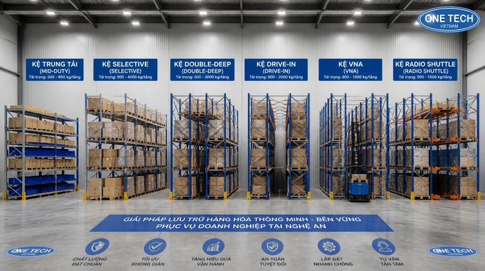 Bảng so sánh kệ kho logistics Nghệ An theo nhu cầu sử dụng