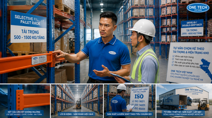 Chọn kệ kho logistics Nghệ An theo tải trọng hàng hóa