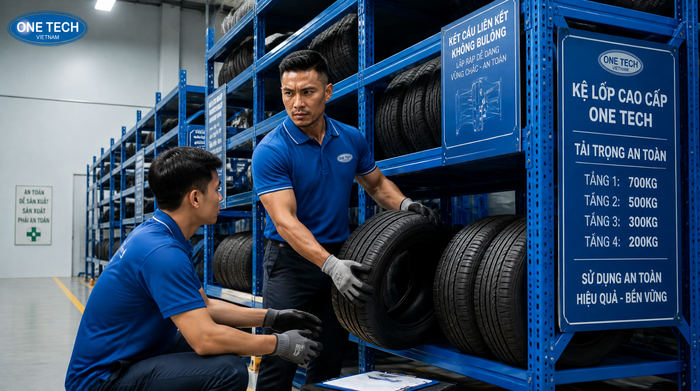 Đào tạo quy trình sử dụng kệ để lốp xe an toàn