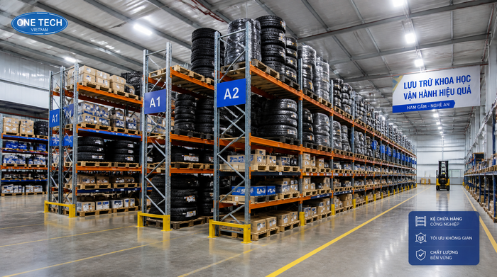 Kệ chứa lốp và phụ tùng ô tô cho kho tại Nghệ An