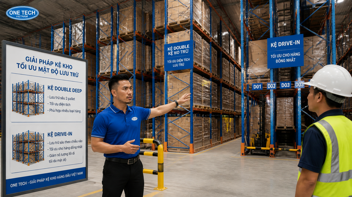 Kệ Double Deep và Drive In cho kho logistics Nghệ An