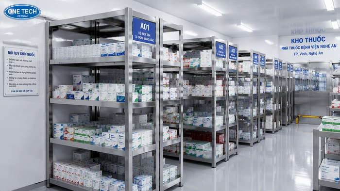 Kệ kho dược phẩm inox tại Nghệ An