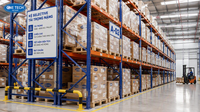Kệ kho dược phẩm tải trọng nặng Selective tại Nghệ An