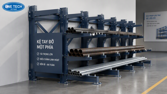 Kệ tay đỡ một phía để ống thép đặt sát tường