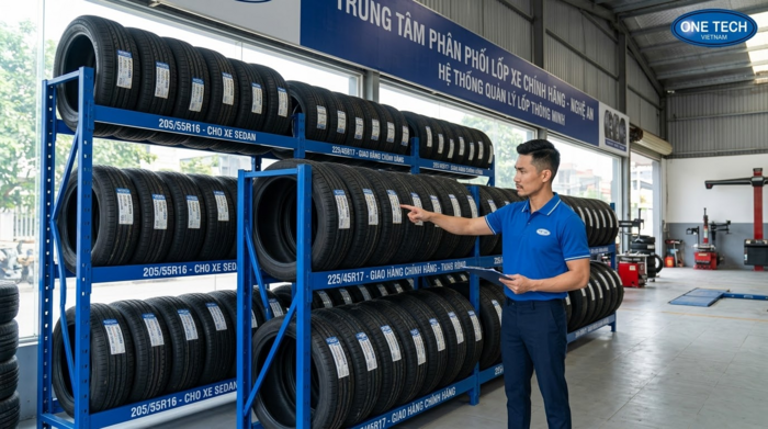 Kệ trưng bày lốp xe cho cửa hàng ô tô tại Nghệ An