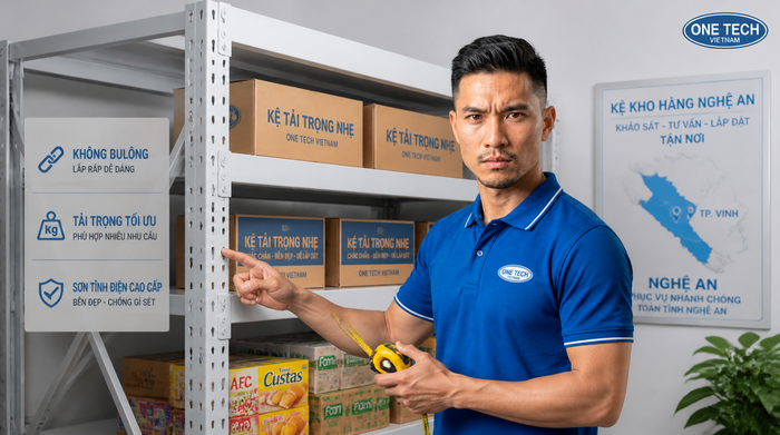 Thi công kệ tải trọng nhẹ Nghệ An Lắp đặt kệ tải trọng nhẹ Nghệ An bởi Kệ kho hàng Nghệ An OneTech