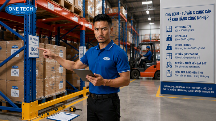 Liên hệ tư vấn thiết bị nhà kho Nghệ An tại Kệ kho hàng Nghệ An OneTech