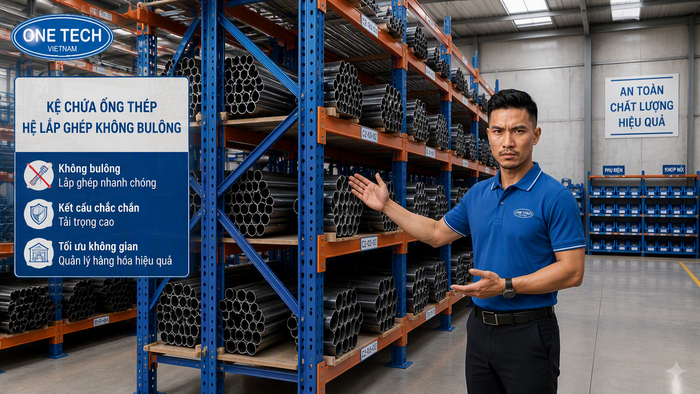 Lợi ích của kệ để ống thép Nghệ An trong kho công nghiệp