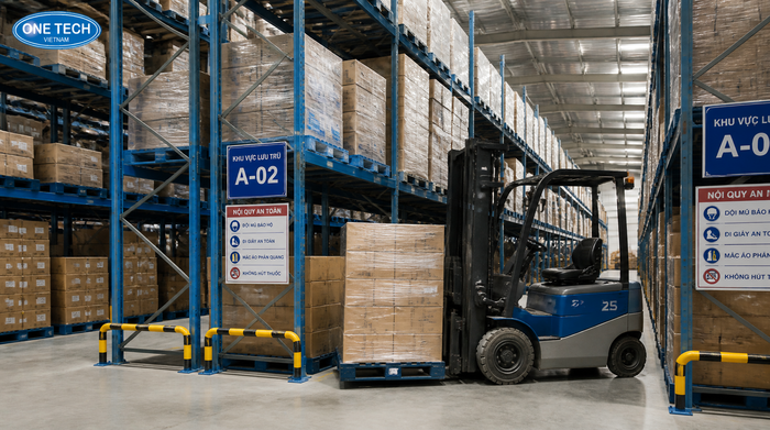Mẫu xe nâng chuyên dụng cho kệ kho logistics Nghệ An