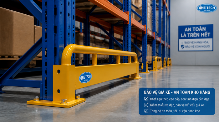 Ốp chân trụ và rào chắn an toàn cho kệ kho logistics