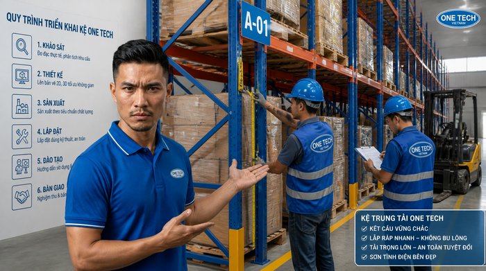 Quy trình lắp đặt kệ kho logistics Nghệ An tại kho hàng