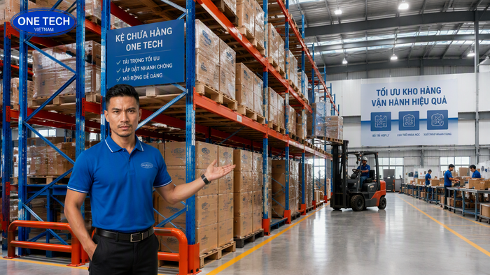 Xe nâng và kệ pallet trong kho hàng Nghệ An