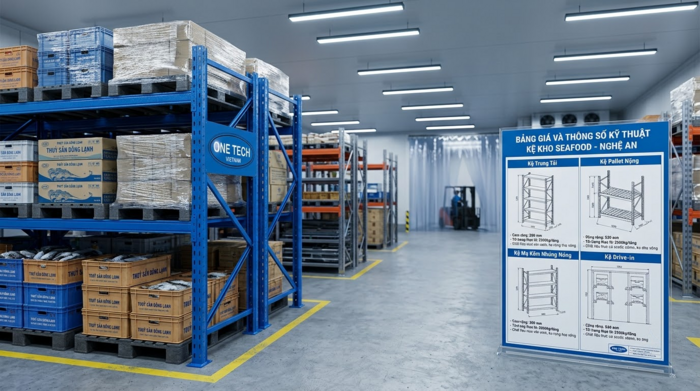 Báo giá kệ kho thủy hải sản Nghệ An theo bản vẽ và tải trọng thực tế