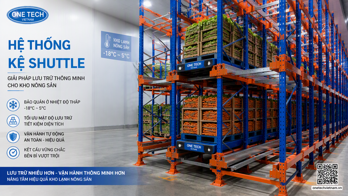 Kệ Shuttle cho kho nông sản quy mô lớn