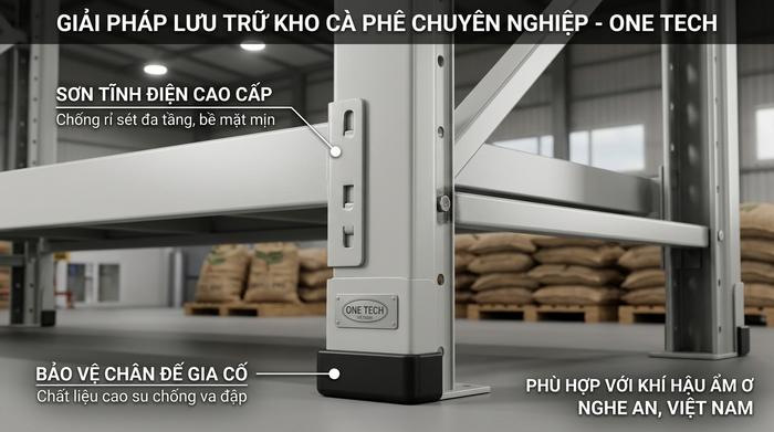 Sơn tĩnh điện chống ăn mòn cho kệ lưu trữ hạt cà phê