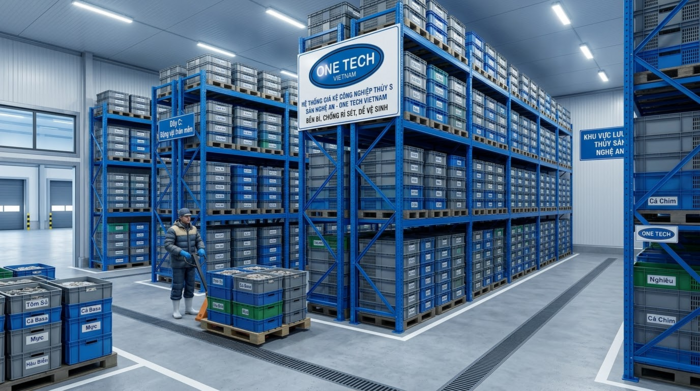 Thiết kế kệ kho thủy hải sản theo mặt bằng kho thực tế tại Nghệ An